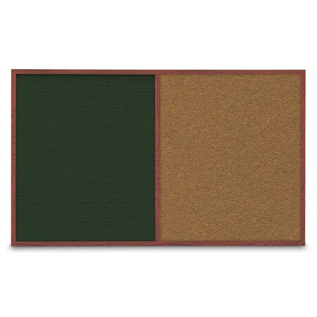 United Visual Products Enclosed Corkboard, 3 Door, 96"x48", 4" Fra UV3406-WHITE-DBURGU